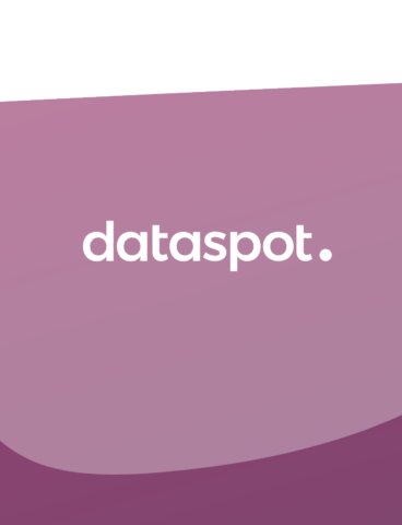 Dataspot-Logo auf violettem Hintergrund