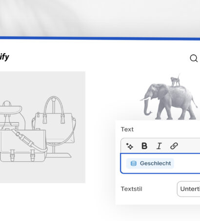 Beispiel, wie man SHopify Metafelder im Shop einbaut. Elephants & Monkeys ist die Shopify Partner Agentur in Basel die das als Beispiel zeigt