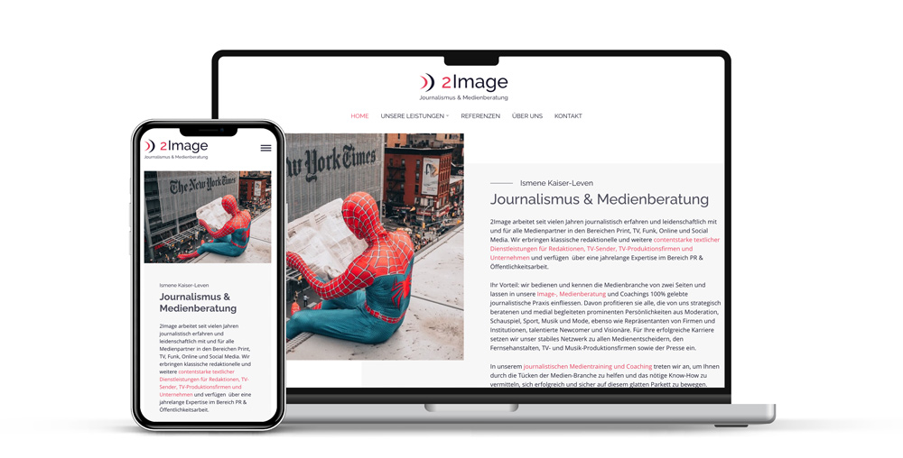2Image-Website auf Laptop und Smartphone