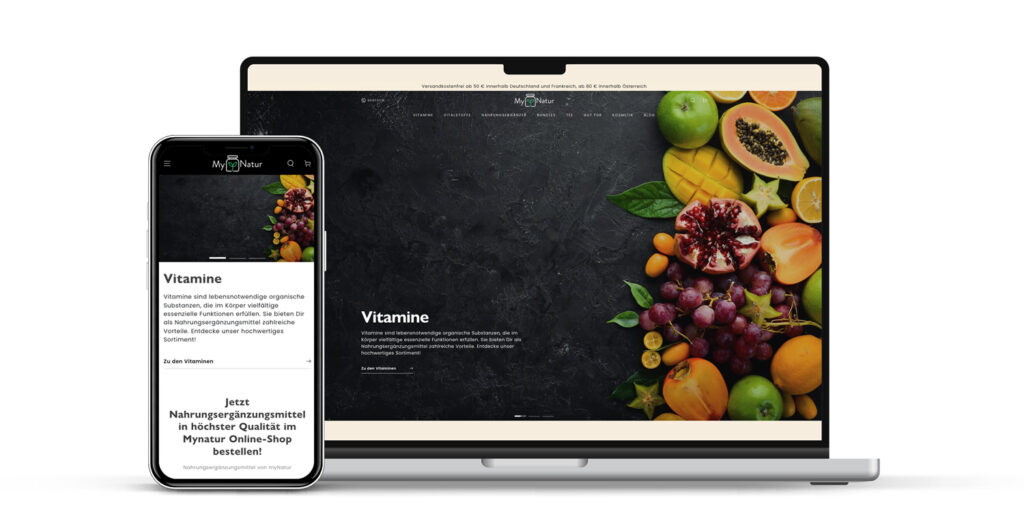 MyNatur-Onlineshop auf Laptop und Smartphone