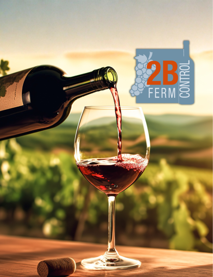 Rotwein wird in ein Glas eingeschenkt – 2B FermControl