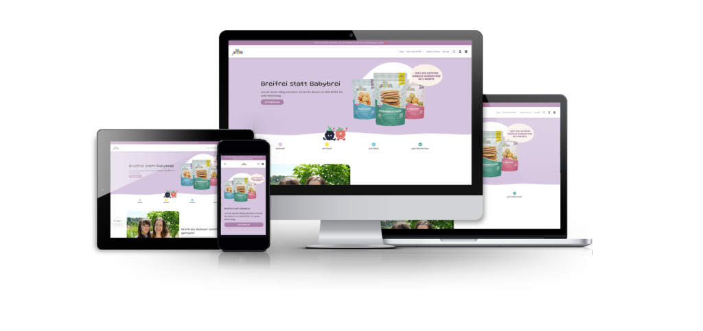 Little-Bities-Onlineshop auf Desktop, Tablet und Smartphone
