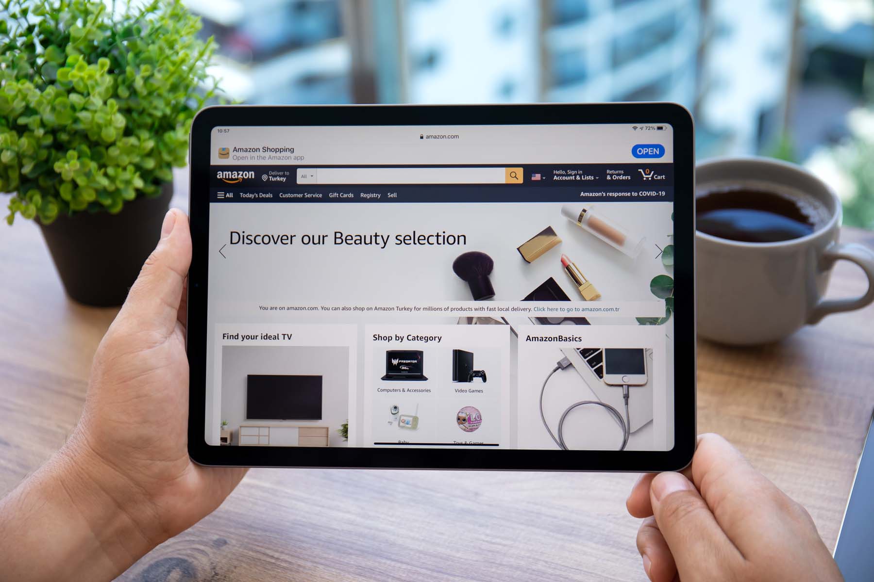 Amazon-Shop auf einem Tablet