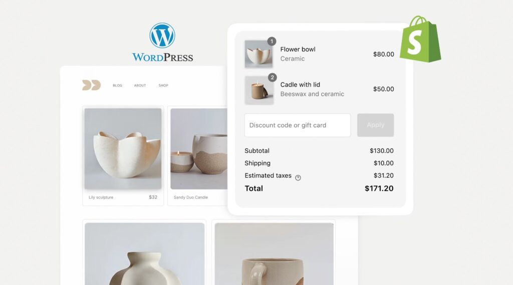 WordPress und Shopify verbinden. Offizielle App